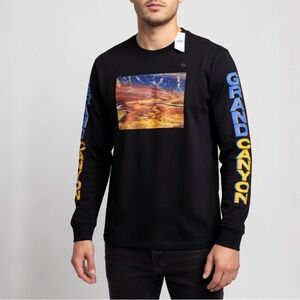 AE NWT Vintage Tailgate Grand Canyon Shirt Mens Medium Black Long Sleeve Nature